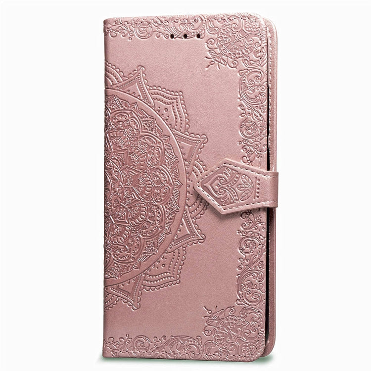 For Xiaomi Redmi Note 6 Halfway Mandala Embossing Pattern Horizontal Flip Leather Case with Holder & Card Slots & Wallet & Lanyard