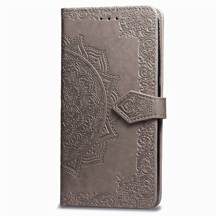 For Xiaomi Redmi Note 6 Halfway Mandala Embossing Pattern Horizontal Flip Leather Case with Holder & Card Slots & Wallet & Lanyard