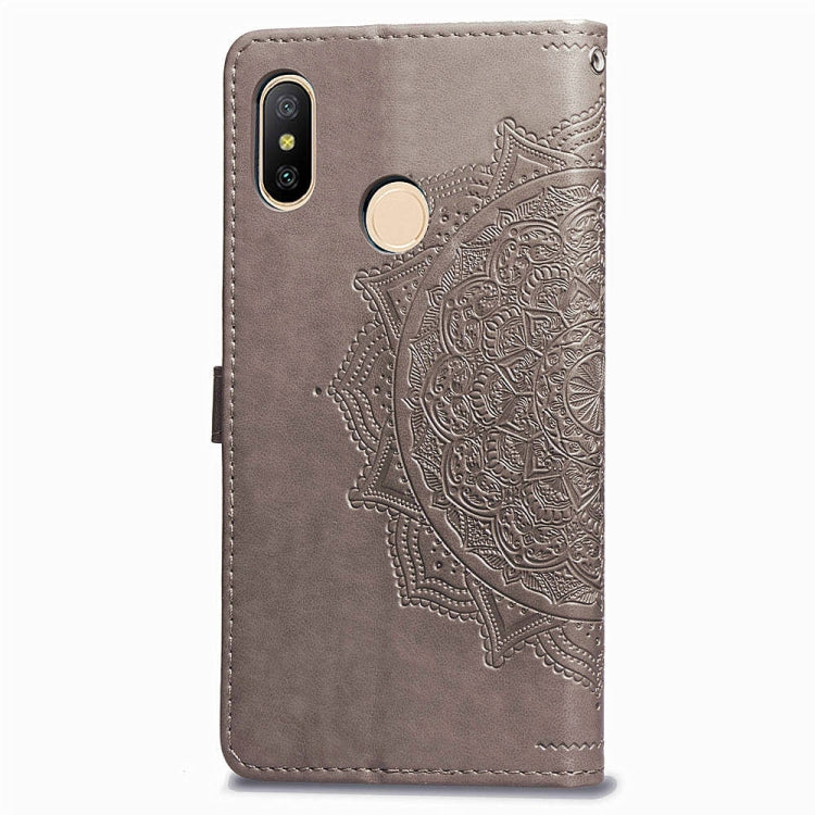 For Xiaomi Redmi Note 6 Halfway Mandala Embossing Pattern Horizontal Flip Leather Case with Holder & Card Slots & Wallet & Lanyard