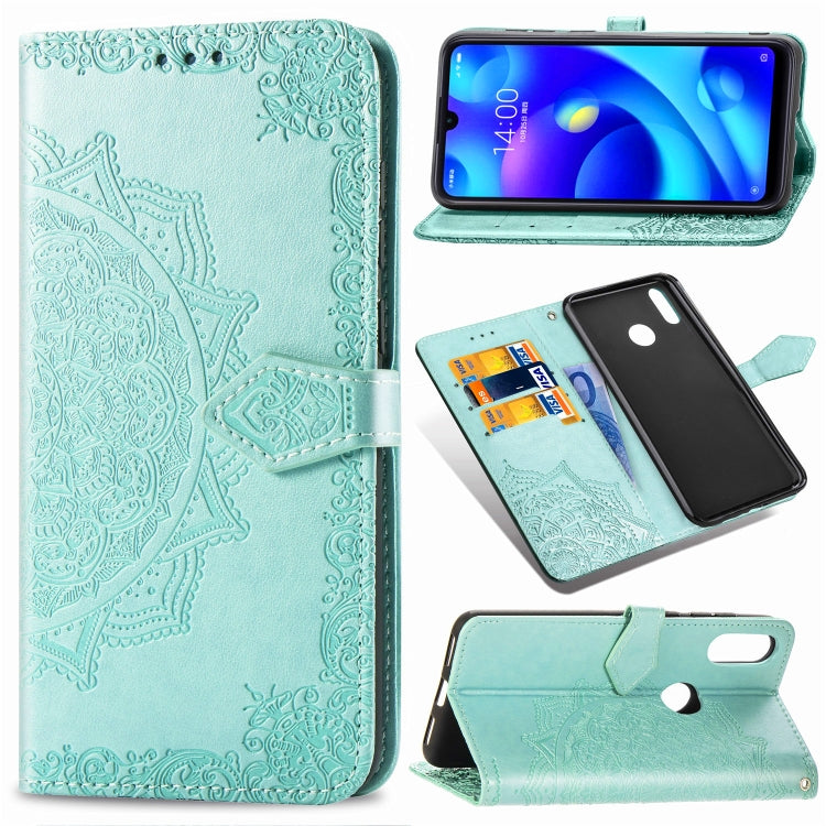 For Xiaomi Redmi Note 7 Halfway Mandala Embossing Pattern Horizontal Flip Leather Case with Holder & Card Slots & Wallet & Lanyard