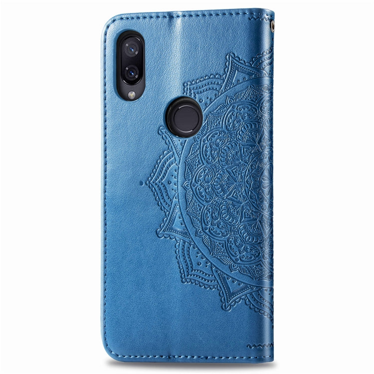 For Xiaomi Redmi Note 7 Halfway Mandala Embossing Pattern Horizontal Flip Leather Case with Holder & Card Slots & Wallet & Lanyard