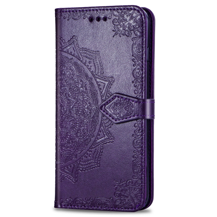 For Xiaomi Redmi Note 7 Halfway Mandala Embossing Pattern Horizontal Flip Leather Case with Holder & Card Slots & Wallet & Lanyard