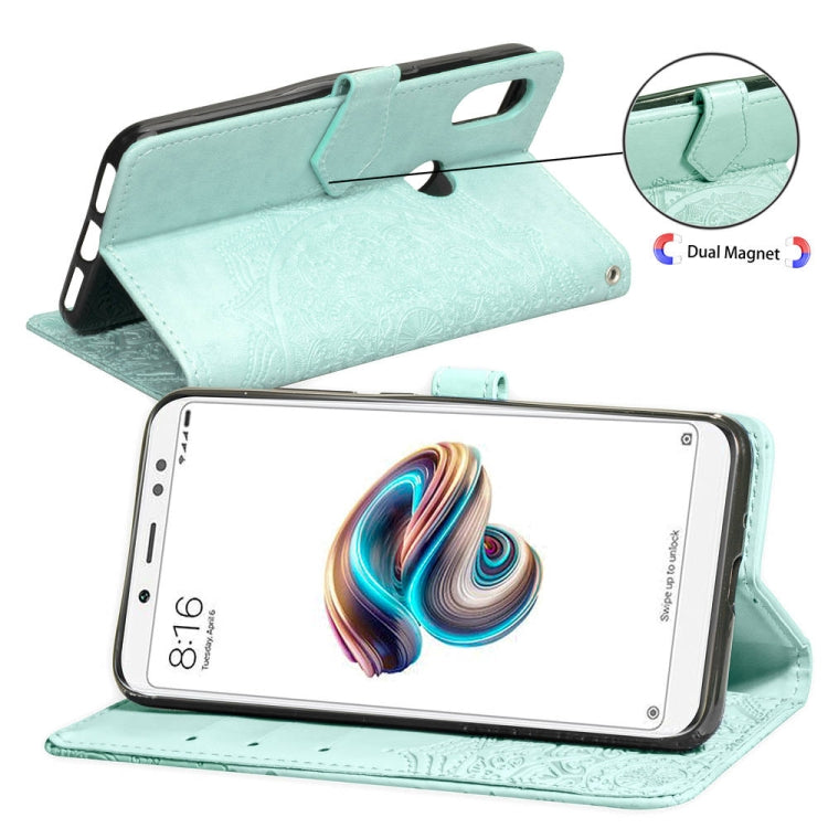 For Xiaomi Redmi Note 5 Pro Halfway Mandala Embossing Pattern Horizontal Flip Leather Case with Holder & Card Slots & Wallet & Lanyard