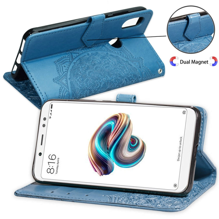 For Xiaomi Redmi Note 5 Pro Halfway Mandala Embossing Pattern Horizontal Flip Leather Case with Holder & Card Slots & Wallet & Lanyard