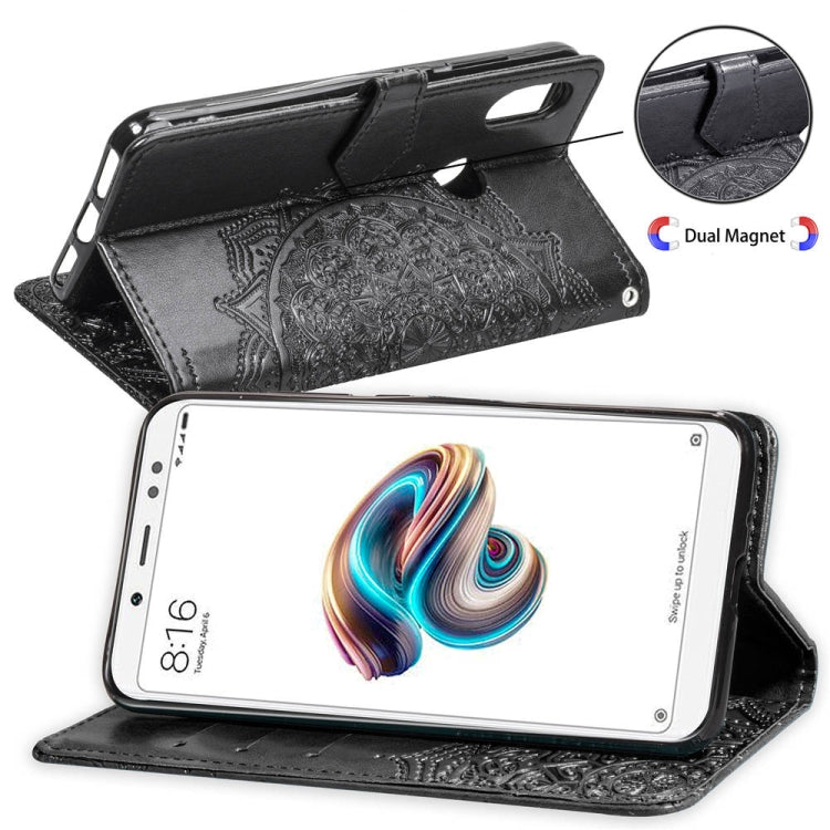 For Xiaomi Redmi Note 5 Pro Halfway Mandala Embossing Pattern Horizontal Flip Leather Case with Holder & Card Slots & Wallet & Lanyard