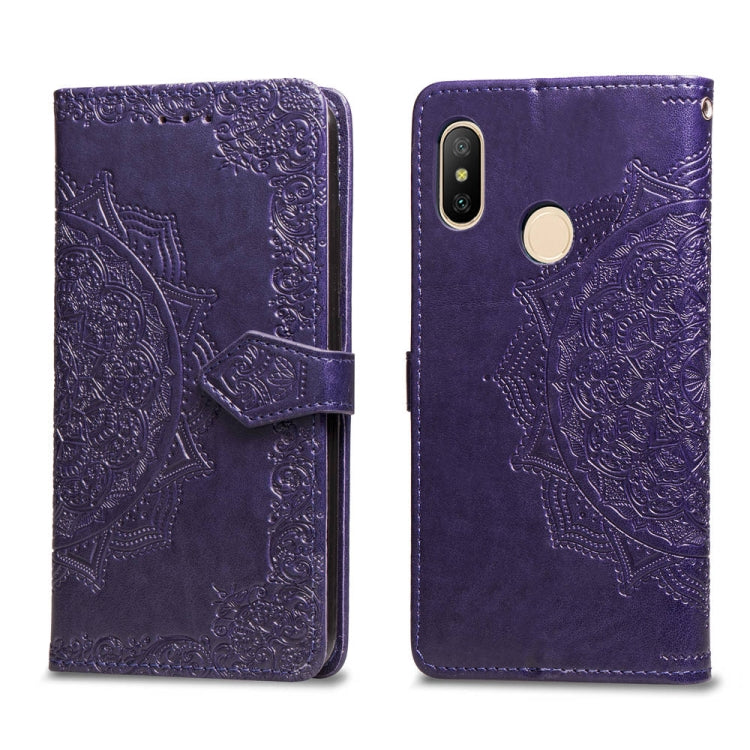 For Xiaomi Redmi Note 5 Pro Halfway Mandala Embossing Pattern Horizontal Flip Leather Case with Holder & Card Slots & Wallet & Lanyard