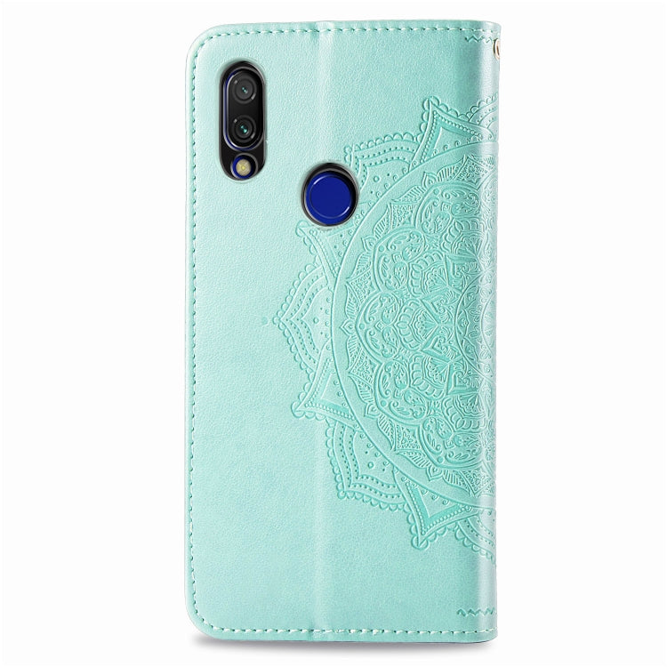 For Xiaomi Redmi 7 Halfway Mandala Embossing Pattern Horizontal Flip Leather Case with Holder & Card Slots & Wallet & Lanyard