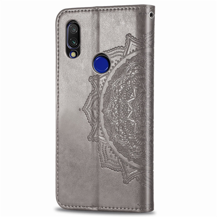 For Xiaomi Redmi 7 Halfway Mandala Embossing Pattern Horizontal Flip Leather Case with Holder & Card Slots & Wallet & Lanyard