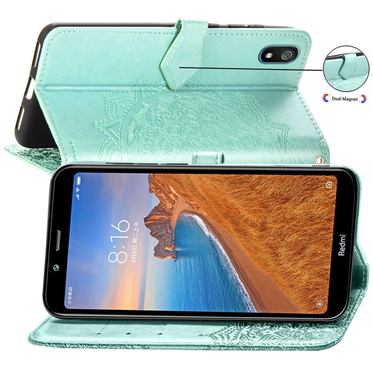 For Xiaomi Redmi 7A Halfway Mandala Embossing Pattern Horizontal Flip Leather Case with Holder & Card Slots & Wallet & Lanyard