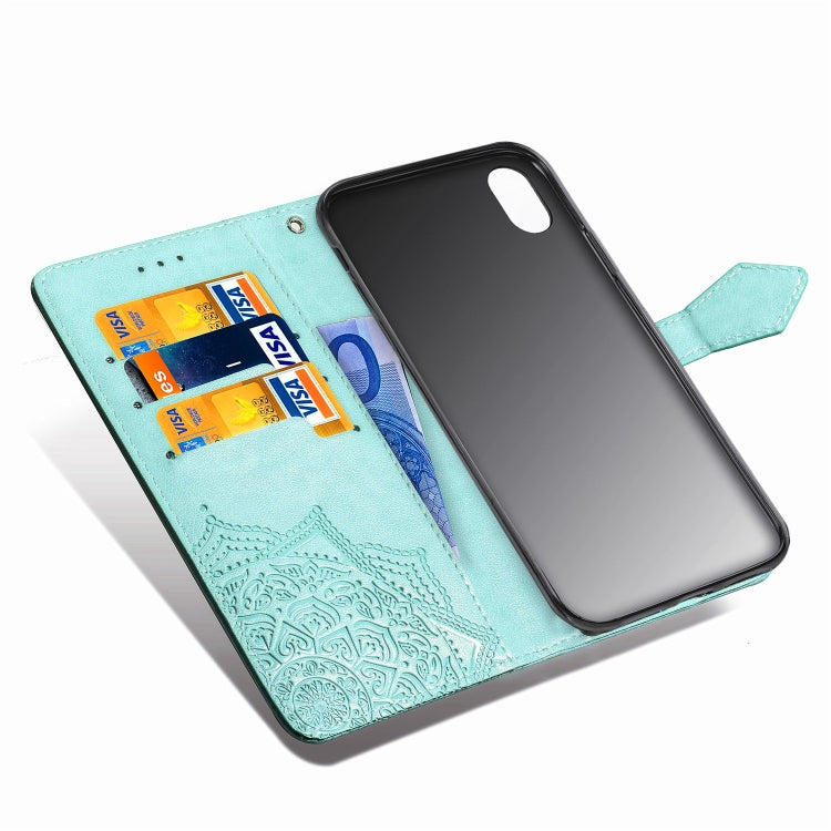 For Xiaomi Redmi 7A Halfway Mandala Embossing Pattern Horizontal Flip Leather Case with Holder & Card Slots & Wallet & Lanyard