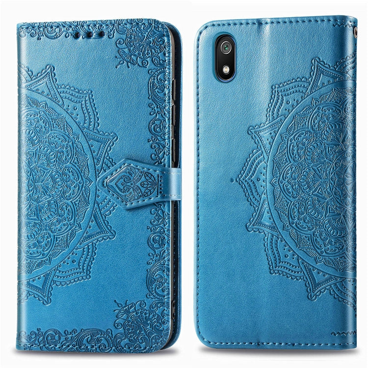 For Xiaomi Redmi 7A Halfway Mandala Embossing Pattern Horizontal Flip Leather Case with Holder & Card Slots & Wallet & Lanyard
