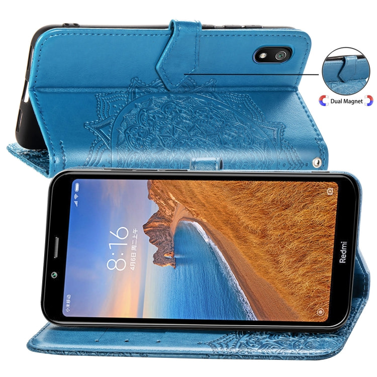 For Xiaomi Redmi 7A Halfway Mandala Embossing Pattern Horizontal Flip Leather Case with Holder & Card Slots & Wallet & Lanyard