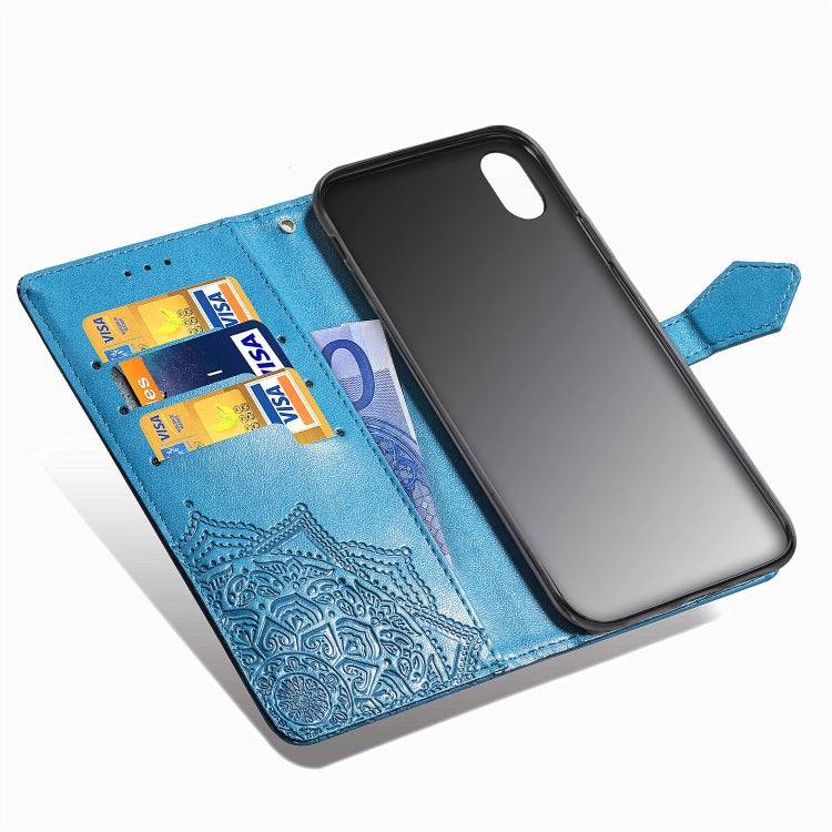 For Xiaomi Redmi 7A Halfway Mandala Embossing Pattern Horizontal Flip Leather Case with Holder & Card Slots & Wallet & Lanyard