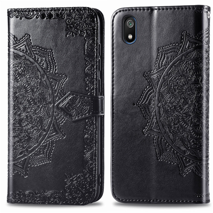 For Xiaomi Redmi 7A Halfway Mandala Embossing Pattern Horizontal Flip Leather Case with Holder & Card Slots & Wallet & Lanyard