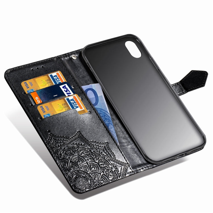 For Xiaomi Redmi 7A Halfway Mandala Embossing Pattern Horizontal Flip Leather Case with Holder & Card Slots & Wallet & Lanyard