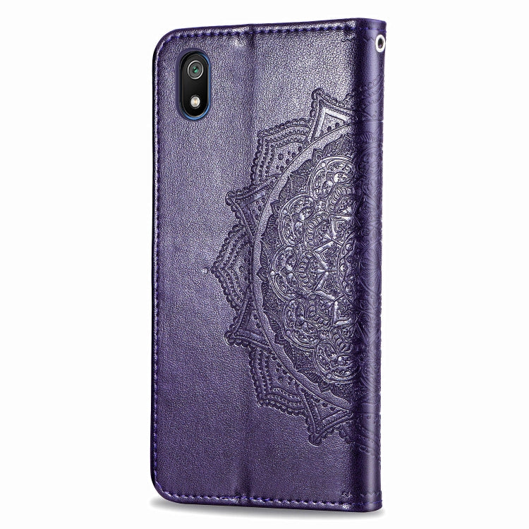 For Xiaomi Redmi 7A Halfway Mandala Embossing Pattern Horizontal Flip Leather Case with Holder & Card Slots & Wallet & Lanyard