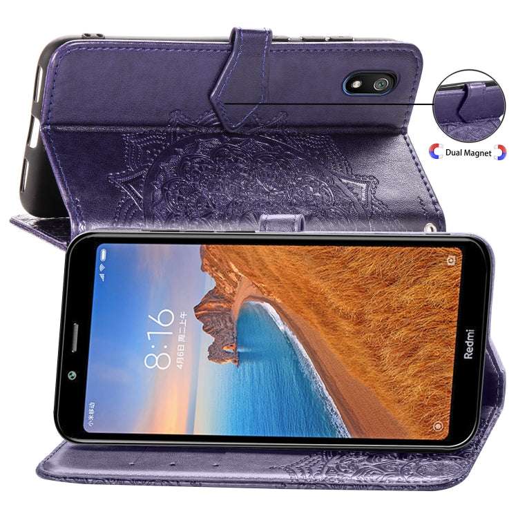 For Xiaomi Redmi 7A Halfway Mandala Embossing Pattern Horizontal Flip Leather Case with Holder & Card Slots & Wallet & Lanyard