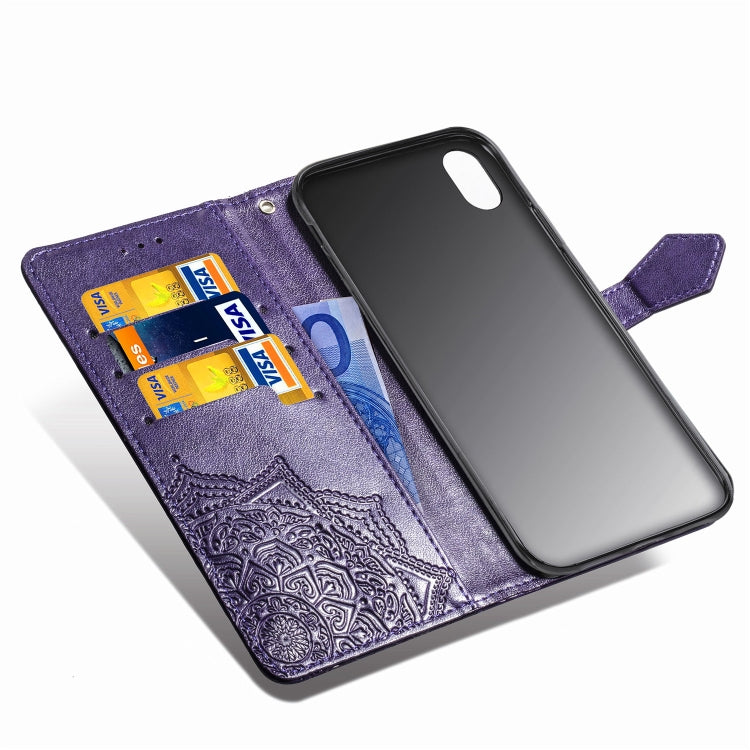 For Xiaomi Redmi 7A Halfway Mandala Embossing Pattern Horizontal Flip Leather Case with Holder & Card Slots & Wallet & Lanyard