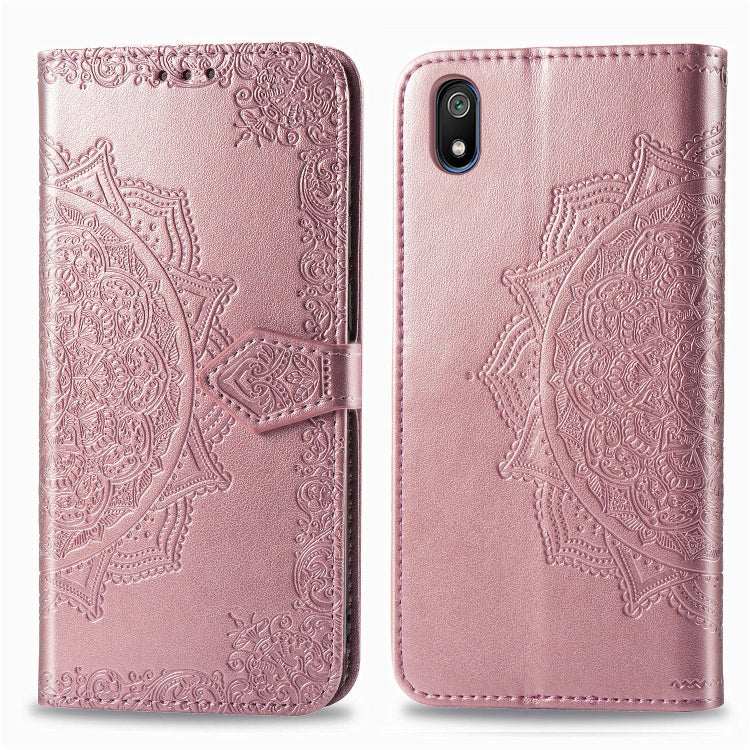For Xiaomi Redmi 7A Halfway Mandala Embossing Pattern Horizontal Flip Leather Case with Holder & Card Slots & Wallet & Lanyard