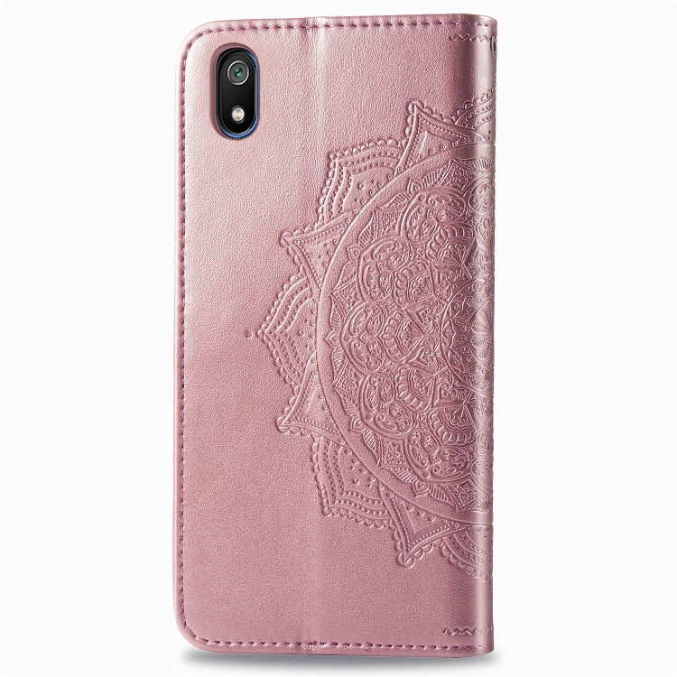 For Xiaomi Redmi 7A Halfway Mandala Embossing Pattern Horizontal Flip Leather Case with Holder & Card Slots & Wallet & Lanyard