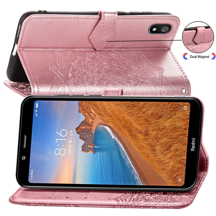 For Xiaomi Redmi 7A Halfway Mandala Embossing Pattern Horizontal Flip Leather Case with Holder & Card Slots & Wallet & Lanyard