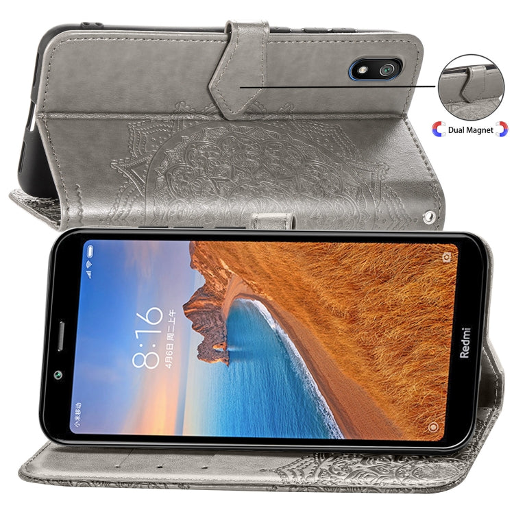 For Xiaomi Redmi 7A Halfway Mandala Embossing Pattern Horizontal Flip Leather Case with Holder & Card Slots & Wallet & Lanyard
