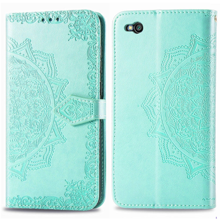 For Xiaomi Redmi GO Halfway Mandala Embossing Pattern Horizontal Flip Leather Case with Holder & Card Slots & Wallet & Lanyard