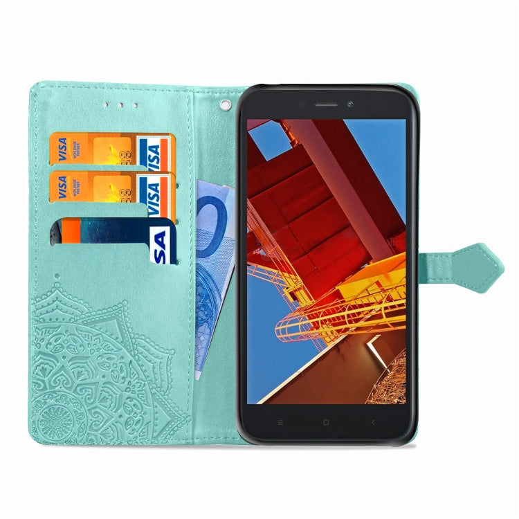 For Xiaomi Redmi GO Halfway Mandala Embossing Pattern Horizontal Flip Leather Case with Holder & Card Slots & Wallet & Lanyard