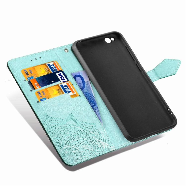 For Xiaomi Redmi GO Halfway Mandala Embossing Pattern Horizontal Flip Leather Case with Holder & Card Slots & Wallet & Lanyard