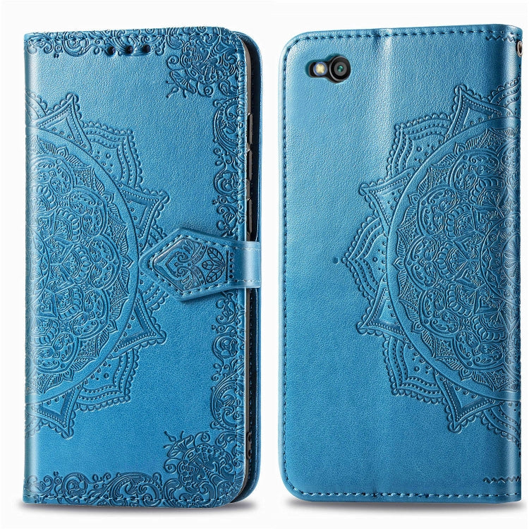 For Xiaomi Redmi GO Halfway Mandala Embossing Pattern Horizontal Flip Leather Case with Holder & Card Slots & Wallet & Lanyard