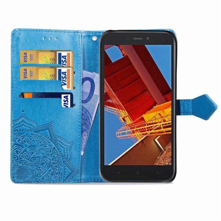 For Xiaomi Redmi GO Halfway Mandala Embossing Pattern Horizontal Flip Leather Case with Holder & Card Slots & Wallet & Lanyard