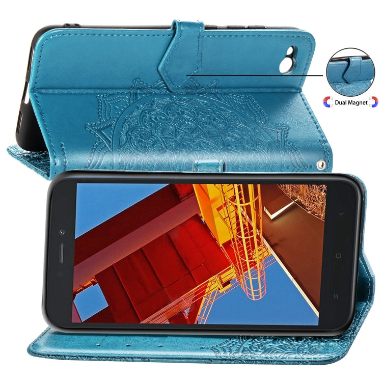 For Xiaomi Redmi GO Halfway Mandala Embossing Pattern Horizontal Flip Leather Case with Holder & Card Slots & Wallet & Lanyard