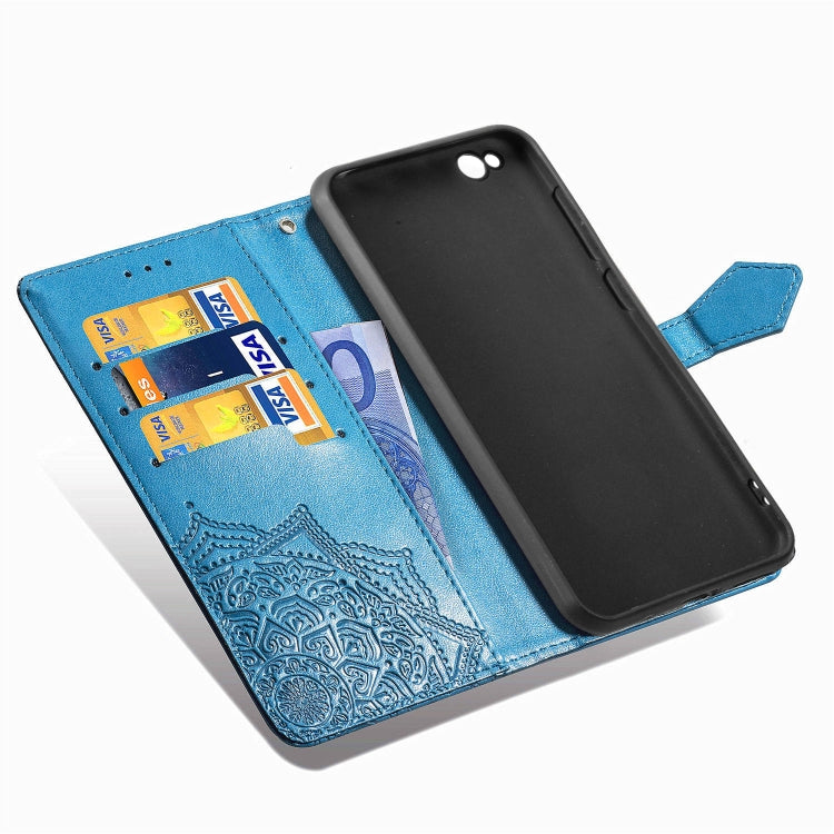 For Xiaomi Redmi GO Halfway Mandala Embossing Pattern Horizontal Flip Leather Case with Holder & Card Slots & Wallet & Lanyard