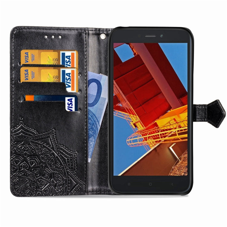 For Xiaomi Redmi GO Halfway Mandala Embossing Pattern Horizontal Flip Leather Case with Holder & Card Slots & Wallet & Lanyard