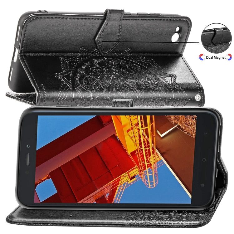 For Xiaomi Redmi GO Halfway Mandala Embossing Pattern Horizontal Flip Leather Case with Holder & Card Slots & Wallet & Lanyard