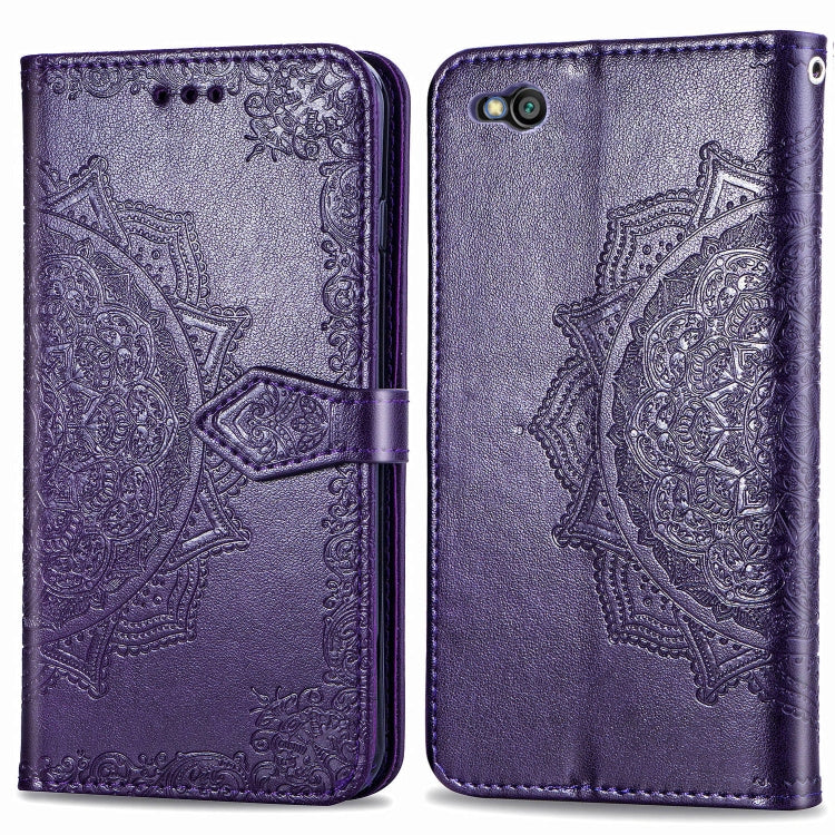For Xiaomi Redmi GO Halfway Mandala Embossing Pattern Horizontal Flip Leather Case with Holder & Card Slots & Wallet & Lanyard