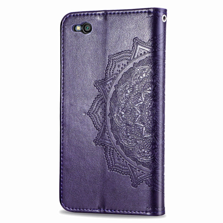 For Xiaomi Redmi GO Halfway Mandala Embossing Pattern Horizontal Flip Leather Case with Holder & Card Slots & Wallet & Lanyard
