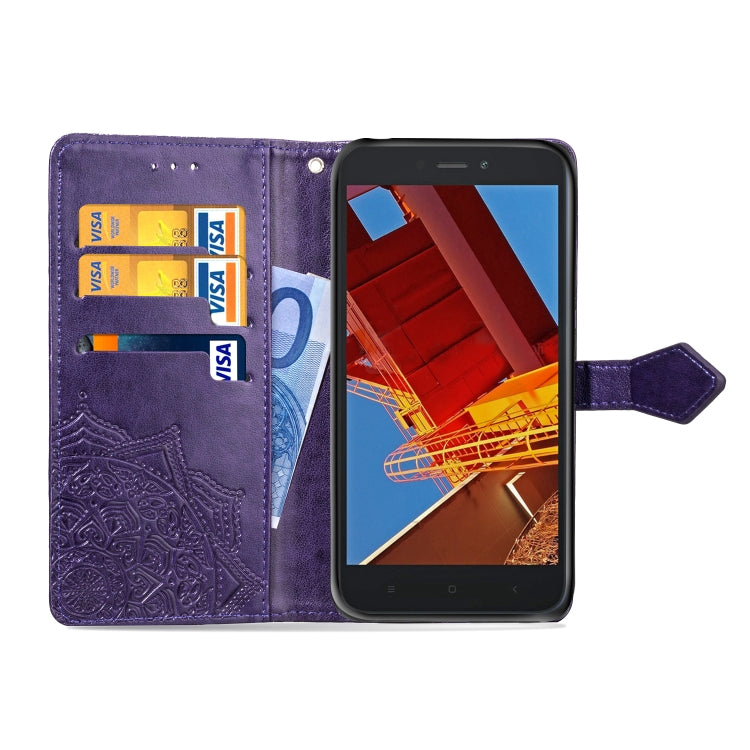 For Xiaomi Redmi GO Halfway Mandala Embossing Pattern Horizontal Flip Leather Case with Holder & Card Slots & Wallet & Lanyard