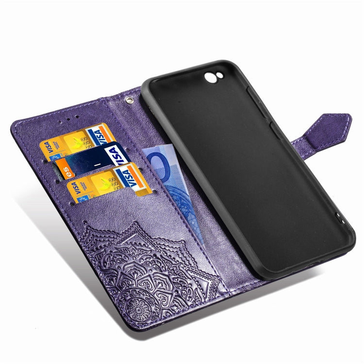 For Xiaomi Redmi GO Halfway Mandala Embossing Pattern Horizontal Flip Leather Case with Holder & Card Slots & Wallet & Lanyard