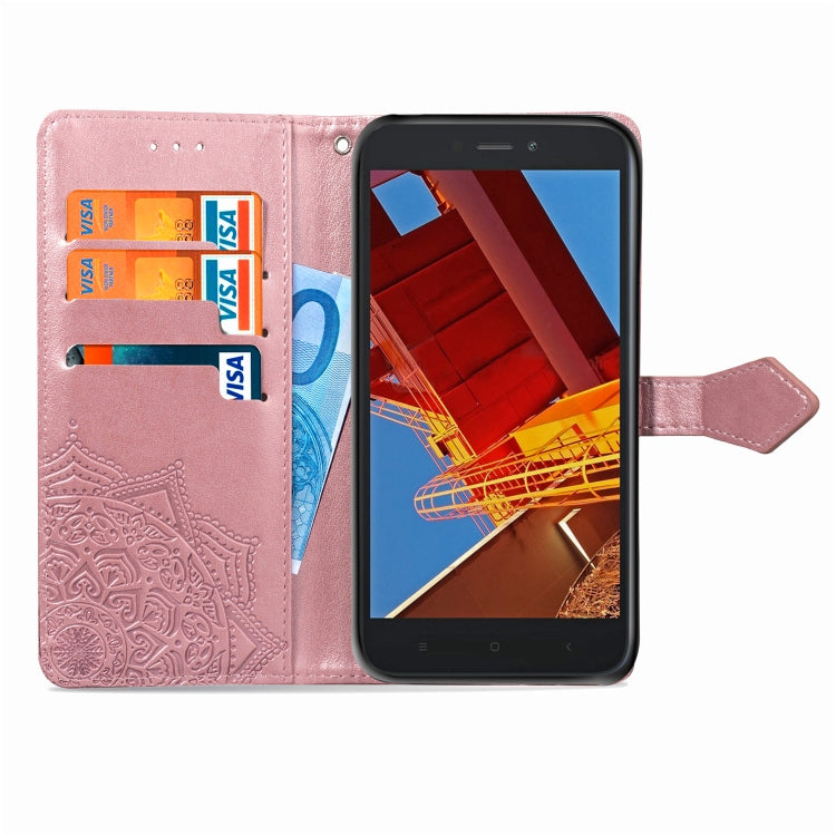 For Xiaomi Redmi GO Halfway Mandala Embossing Pattern Horizontal Flip Leather Case with Holder & Card Slots & Wallet & Lanyard