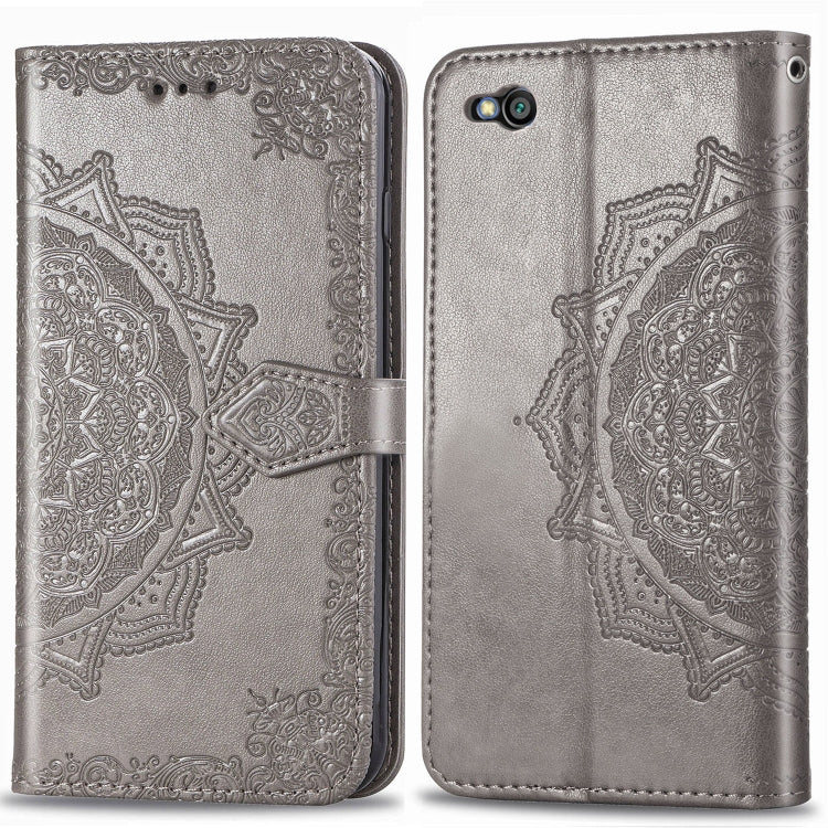 For Xiaomi Redmi GO Halfway Mandala Embossing Pattern Horizontal Flip Leather Case with Holder & Card Slots & Wallet & Lanyard