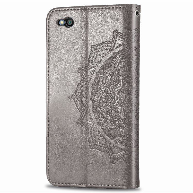 For Xiaomi Redmi GO Halfway Mandala Embossing Pattern Horizontal Flip Leather Case with Holder & Card Slots & Wallet & Lanyard