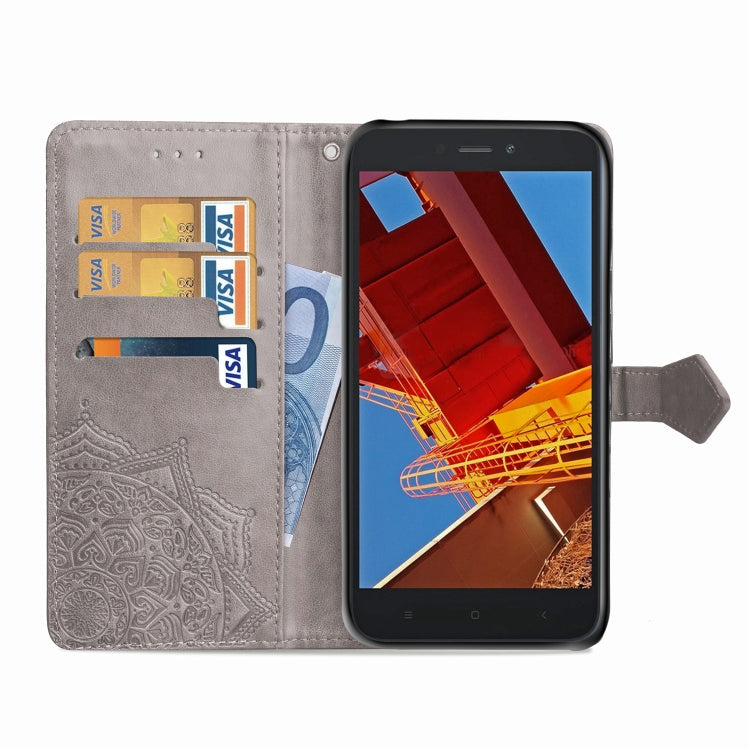For Xiaomi Redmi GO Halfway Mandala Embossing Pattern Horizontal Flip Leather Case with Holder & Card Slots & Wallet & Lanyard