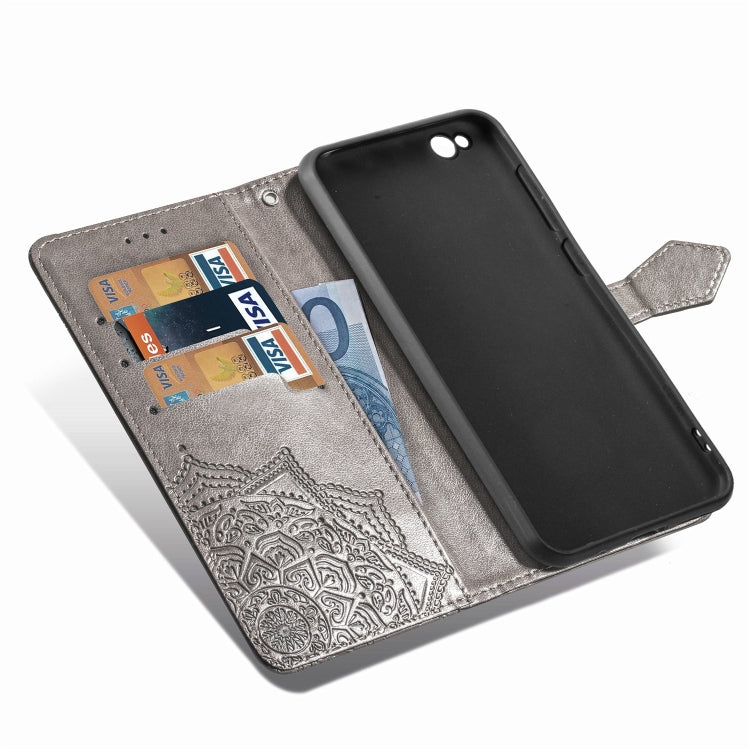 For Xiaomi Redmi GO Halfway Mandala Embossing Pattern Horizontal Flip Leather Case with Holder & Card Slots & Wallet & Lanyard