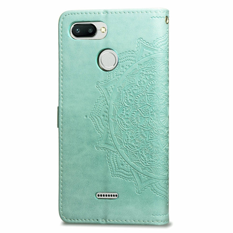 For Xiaomi Redmi 6A / Redmi 6 Halfway Mandala Embossing Pattern Horizontal Flip Leather Case with Holder & Card Slots & Wallet & Lanyard