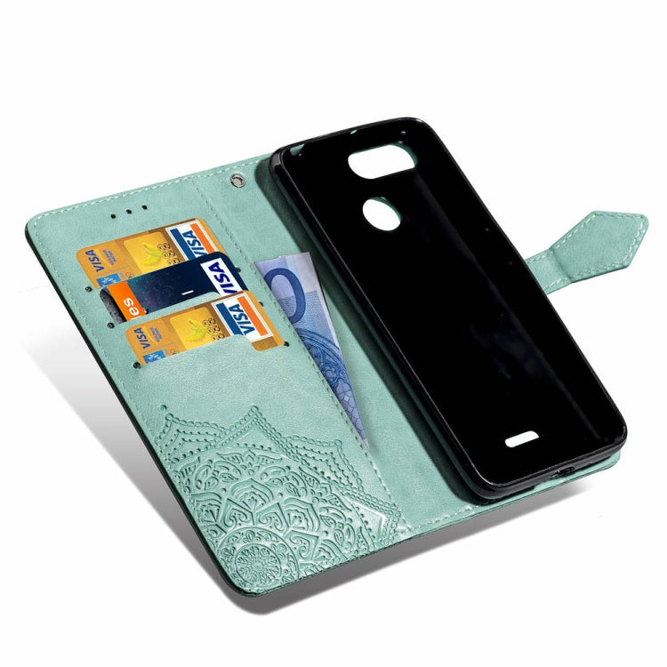 For Xiaomi Redmi 6A / Redmi 6 Halfway Mandala Embossing Pattern Horizontal Flip Leather Case with Holder & Card Slots & Wallet & Lanyard