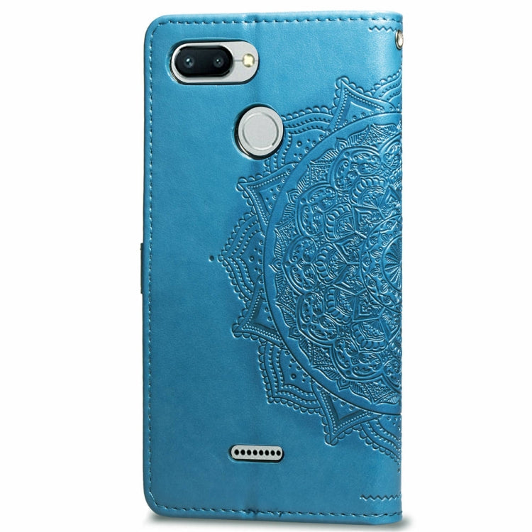 For Xiaomi Redmi 6A / Redmi 6 Halfway Mandala Embossing Pattern Horizontal Flip Leather Case with Holder & Card Slots & Wallet & Lanyard