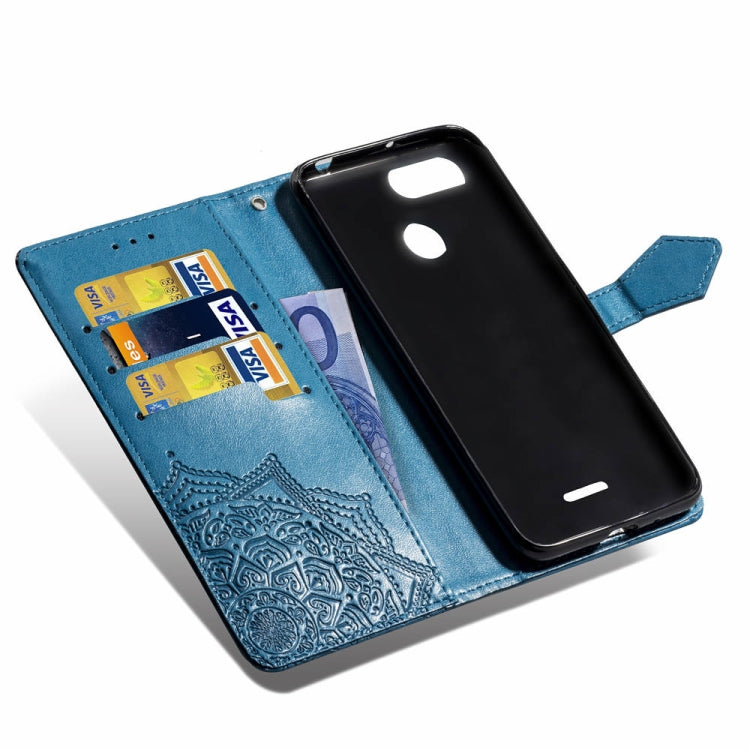 For Xiaomi Redmi 6A / Redmi 6 Halfway Mandala Embossing Pattern Horizontal Flip Leather Case with Holder & Card Slots & Wallet & Lanyard