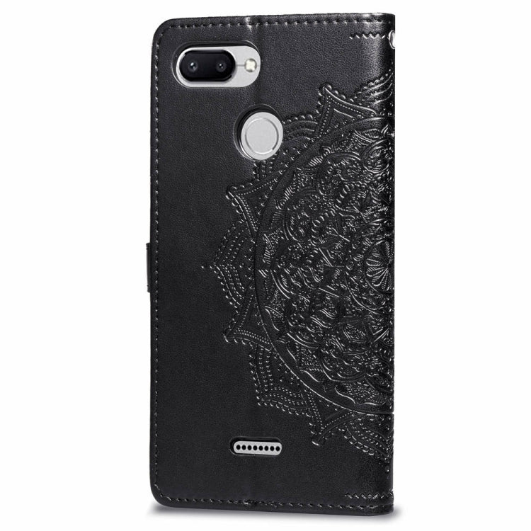 For Xiaomi Redmi 6A / Redmi 6 Halfway Mandala Embossing Pattern Horizontal Flip Leather Case with Holder & Card Slots & Wallet & Lanyard