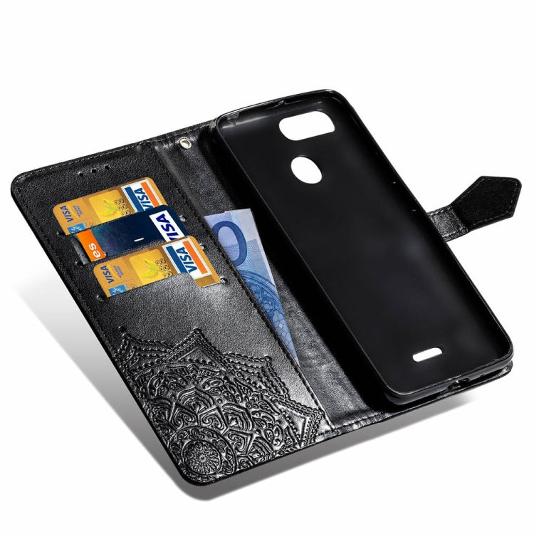 For Xiaomi Redmi 6A / Redmi 6 Halfway Mandala Embossing Pattern Horizontal Flip Leather Case with Holder & Card Slots & Wallet & Lanyard